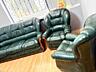 Диван +2 кресла, производство Германия, б. у кожа.