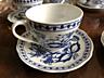 Немецкий фарфоровый набор "Синий лук" - 6 чашек с блюдцами