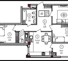 Apartament cu 3 camere Buiucani, Paris