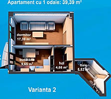 APARTAMENT 1 odaie LA DOAR 420 € m2 in Durlesti