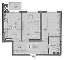 Se vinde apartament cu 2 odăi variantă albă, amplasat în centrul or. .