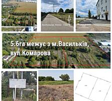 ПРОДАЖ ЗЕМЛІ 5.6га‼️межує з м. Васильків, 4км від Одеської траси,