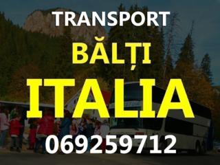 Transport persoane spre ITALIA de la BĂLȚI. Fiecare duminică- 70 euro