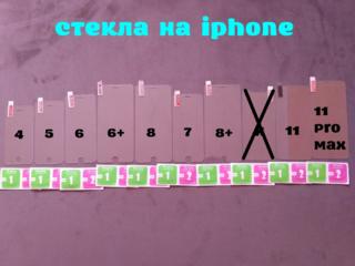 Стекло закаленное на iphone 4,5,6,6+, 7,7+, 8,8+11,11 Pro Max