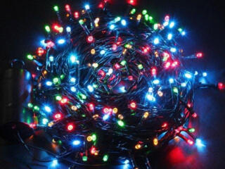 Гирлянда RD-7136 Внутр. 400LED 28м Провод-Чёрный, Цвет Ламп-Микс