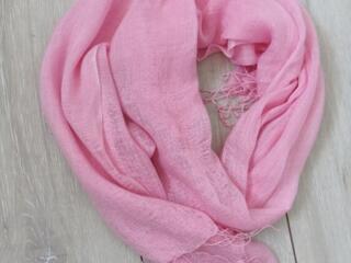 Льняной розовый шарф