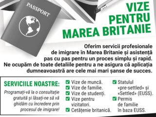 Vize pentru Marea Britanie Oferim servicii profesionale de imigrare în