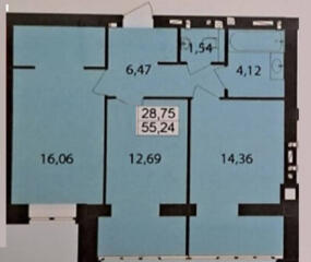 Предлагается к продаже двухкомнатная квартира в новом жилом комплексе 