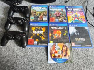 Ps4 / 3 джойстика / Кинект / Подставка с охлаждением + 7 Игр