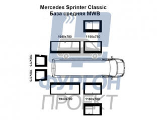 Боковое (длинное)стекло и стекло двери Mercedes Sprinter 1995-2006 Б/У