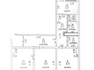 12000$. Трехкомнатная квартира 67 м2, ул. Вершигоры 105, 4 этаж/9.
