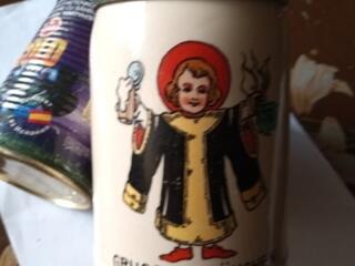 Антикварная немецкая пивная кружка, вилка, салфетница, бритвенный набор