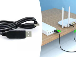Кабель для WiFi роутера с 5В на 12В от PowerBank