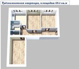 Продам 3-комнатную квартиру в Новострое на Хомутяновке