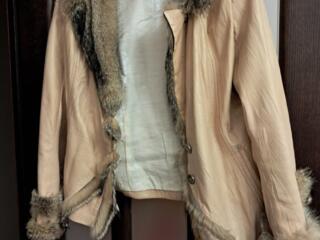 HAINA ELEGANTA PIELE naturala cu blana naturala