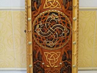 Нарды резные картина Кельтские Драконы эксклюзив!