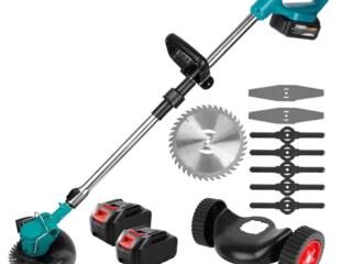 Аккумуляторный садовый триммер на колесах  