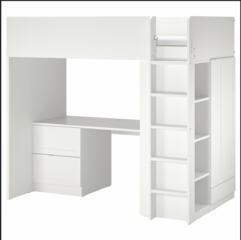 IKEA. Кровать-чердак с письменным столом и шкафом! SMÅSTAD