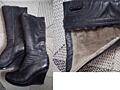 Сапоги зимние б/у кожаные, теплые 400 руб.