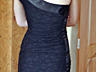 Платье нарядное чёрное облегающее стрейч-гипюр и атлас 48 р. (Польша)