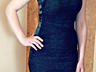 Платье нарядное чёрное облегающее стрейч-гипюр и атлас 48 р. (Польша)