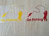 Наклейка На рыбалку Красная. Желтая светоотражающая Тюнинг