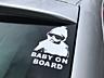 Наклейка на авто Ребенок в машине"Baby on board" Белая светоотражающая