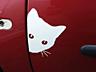 Наклейка Кот на авто Белая светоотражающая