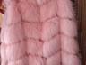 Красная натуральный мех.. розовая искусственный мех