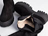 Чоботи панчохи жіночі замшеві чорні демісезонні (Артикул 9919-2д)