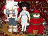 Куклы немецкие: фарфоровая (ГДР), клоун ГДР, Санта-Клаус ГДР, снеговик