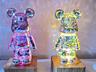 3D Ночник Bearbrick Мишка С Эффектом Фейерверк Стеклянный RGB 8 Цветов