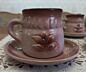Набор керамических чашек с блюдцами 250 лей, посуда керамическая