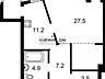 Продаж 1-кімнатної квартири загальною площею 55 кв.м. біля станції ...