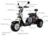 Электро-трицикл Citycoco Trio 2000W — 60V/12Ah, до 45 км/ч
