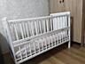 Детская кроватка с маятником и матрасиком, три режима высоты, целые