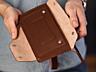 Кошелек мужской из натуральной кожи, коричневый