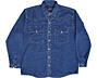 Джинсовая рубашка большого размера.