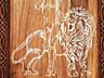 Нарды ореховые резные картина Девушка и Лев эксклюзив!