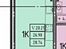 Продам квартиру - студию 28.74 кв. м., 20/26, новый дом, жк Эллада.