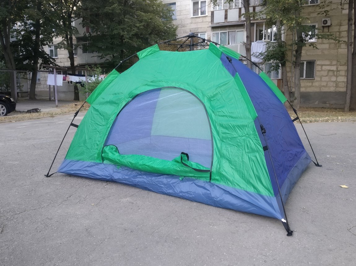 Палатка автоматическая двухместная синего цвета. Купить квартиру палатка