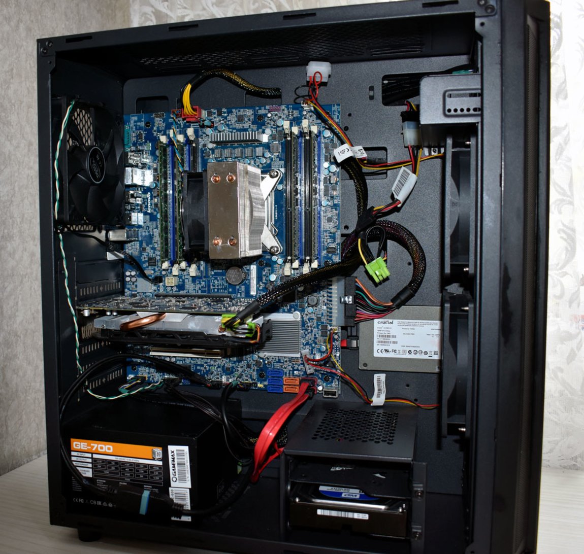 Intel xeon 8 ядер 16 потоков. Фото игрового компьютера xeon изнутри.