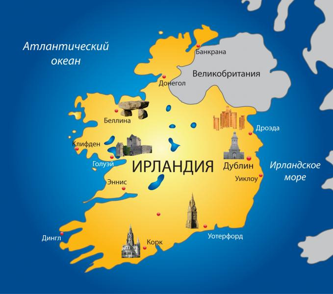 Где находится остров ирландия на карте Помогу легально трудоустроиться на работу в Ирландию