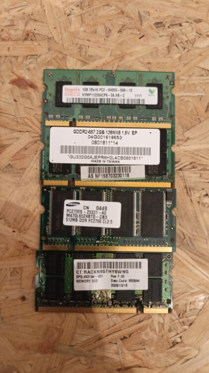 Оперативная память DDR1, DDR2, SO-DDR, SO-DDR2