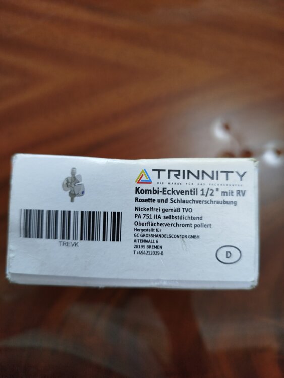 Продам комбинированный угловой кран TRINNITY (Германия), новый 