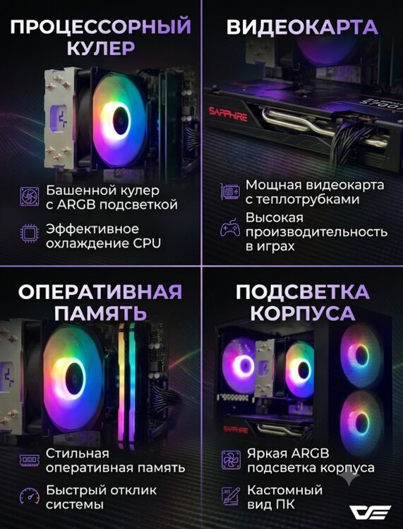 Новый: Ryzen 5500(6/12 4.2Ghz)+16Gb DDR4+RX5700XT 8Gb+SSD 512Gb+600Watt