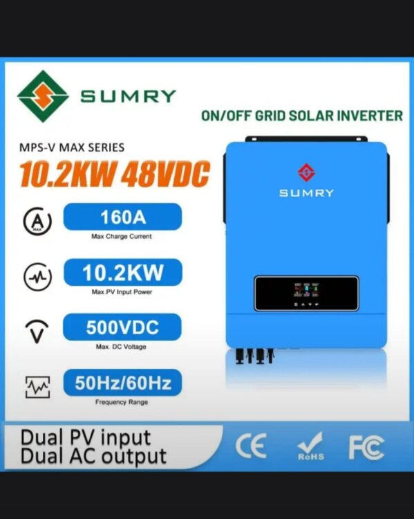 Автономный солнечный инвертор SUMRY 10.2 KW