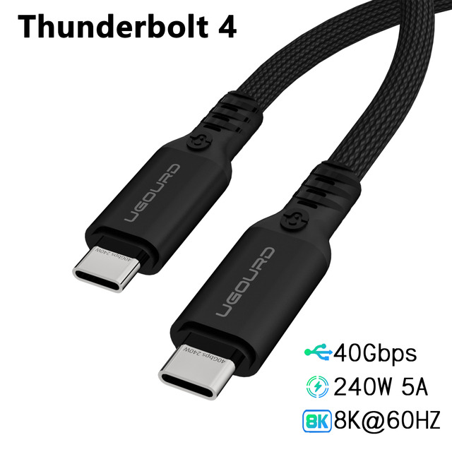 Кабель UGOURD Thunderbolt 4, 40 Гбит/с, 240 Вт, 8K 60 Гц, 2 метра