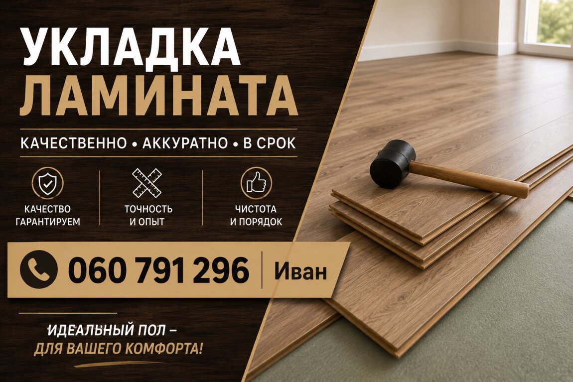 Укладка ламината. Дубоссары. Качественно.