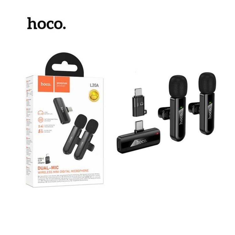 HOCO L20A беспроводной петличный микрофон Dual Mic